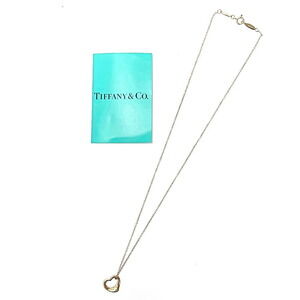 TIFFANY Co Silver Open Heart Necklace